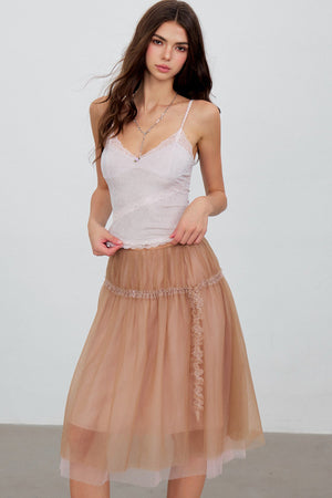 Lace Patchwork Velvet Camisole
