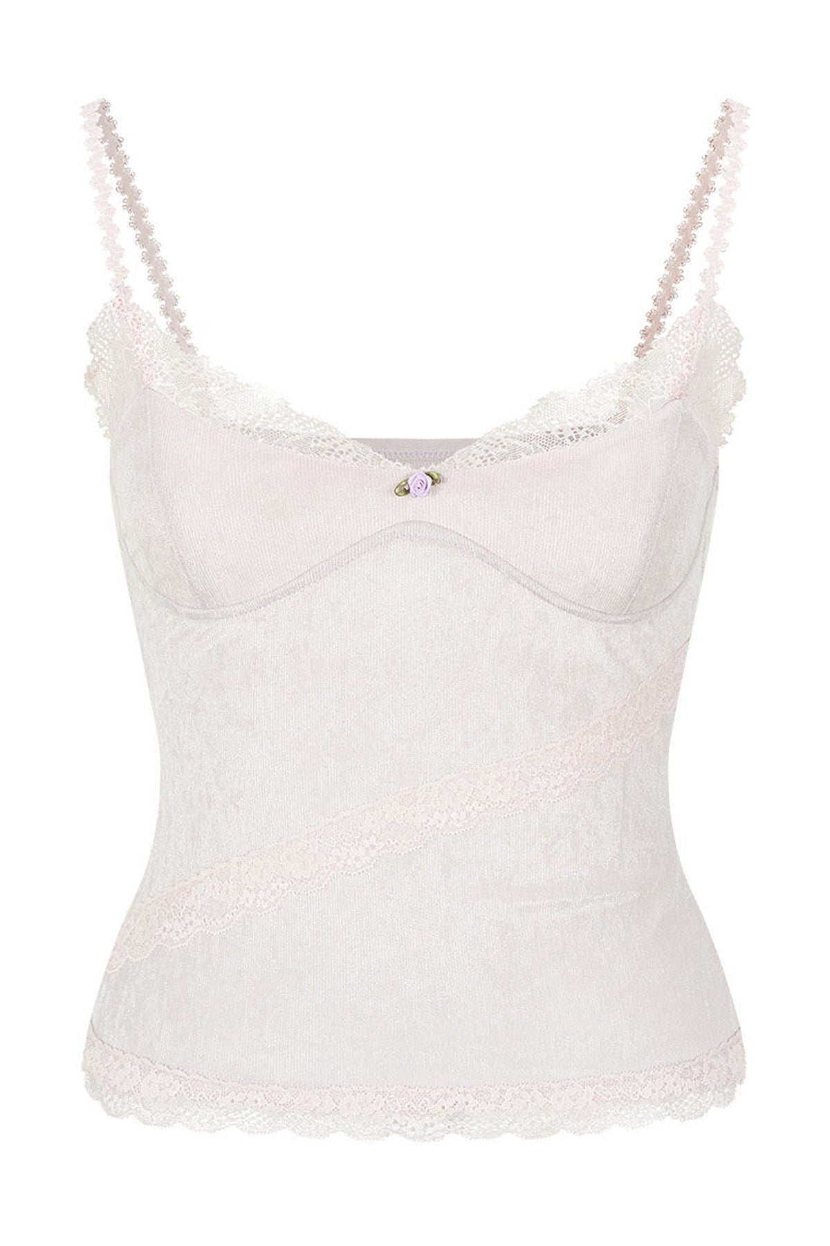 Lace Patchwork Velvet Camisole