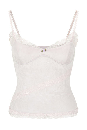 Lace Patchwork Velvet Camisole