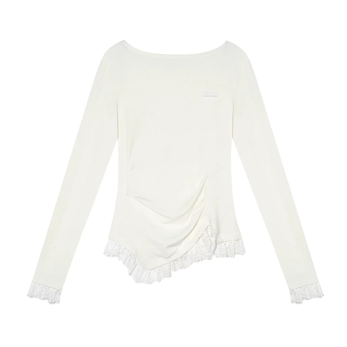 Lace Patchwork Waist-Cinching Top