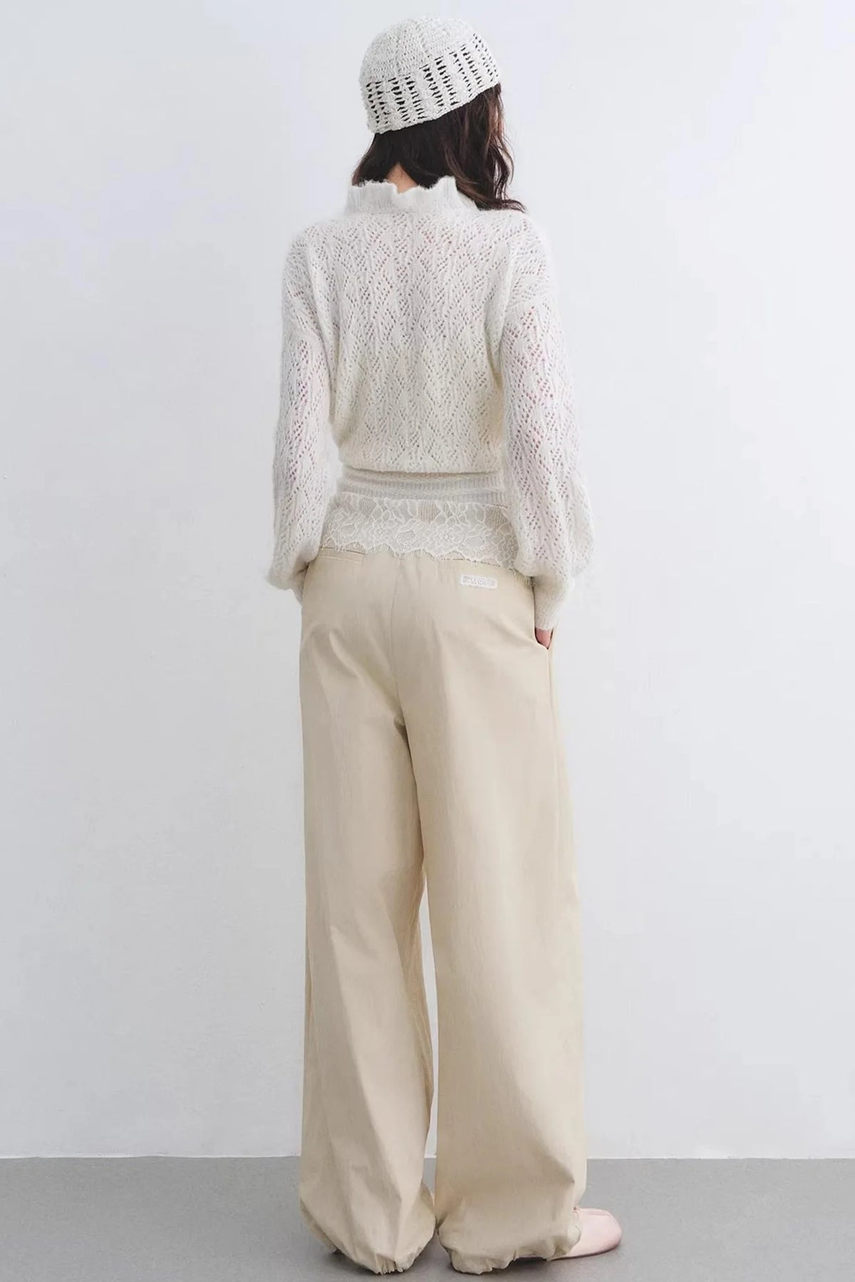 Lace Patchwork Wide-Leg Pants
