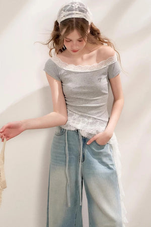 Lace Peplum Tee