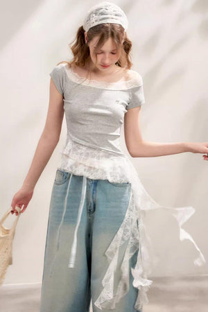 Lace Peplum Tee