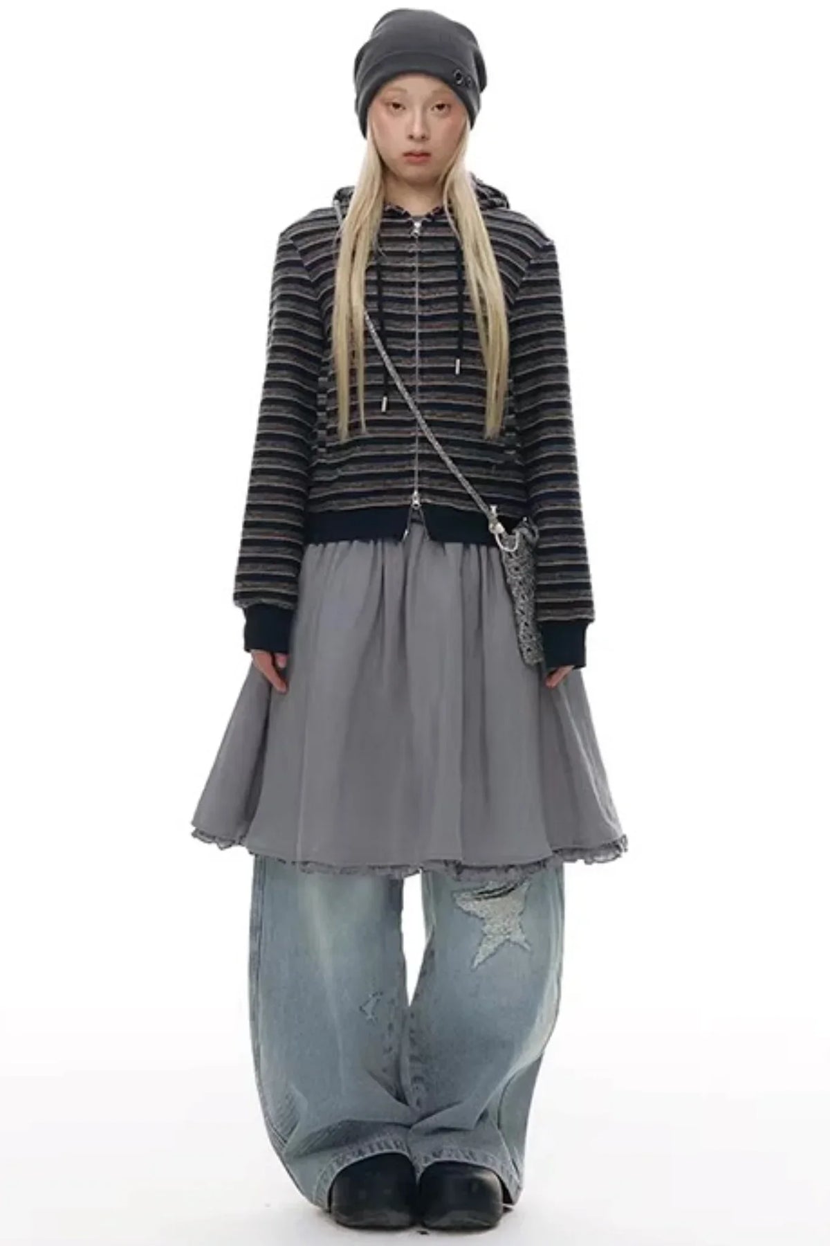 Lace Placket Blouse Set-Up