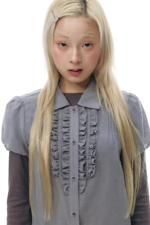 Lace Placket Blouse Set-Up
