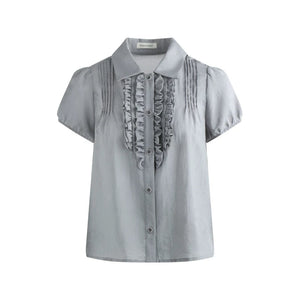 Lace Placket Blouse Set-Up