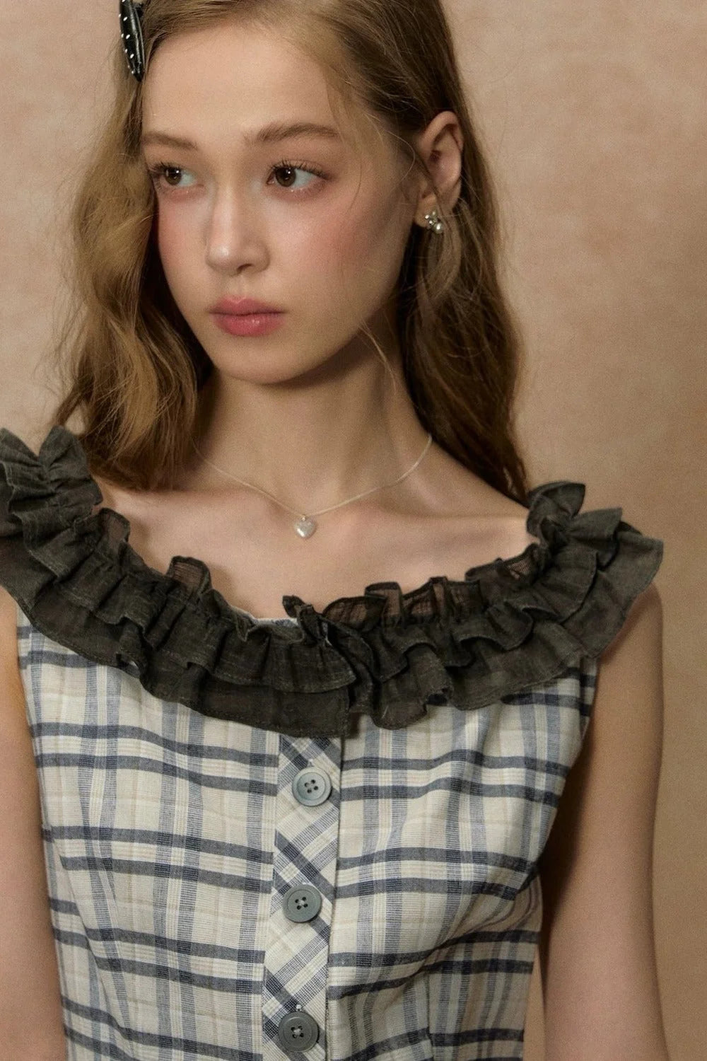 Lace Plaid Summer Dress