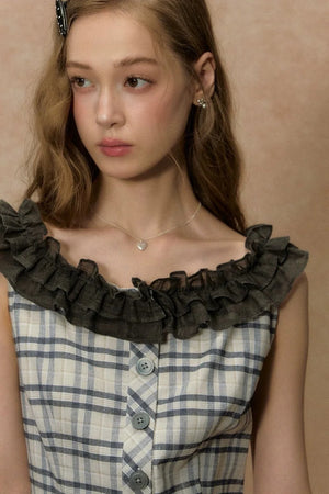 Lace Plaid Summer Dress
