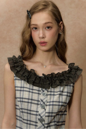 Lace Plaid Summer Dress