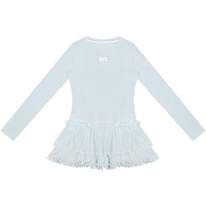 Lace Pleated Polka Dot Top