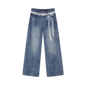 Lace Print Jeans