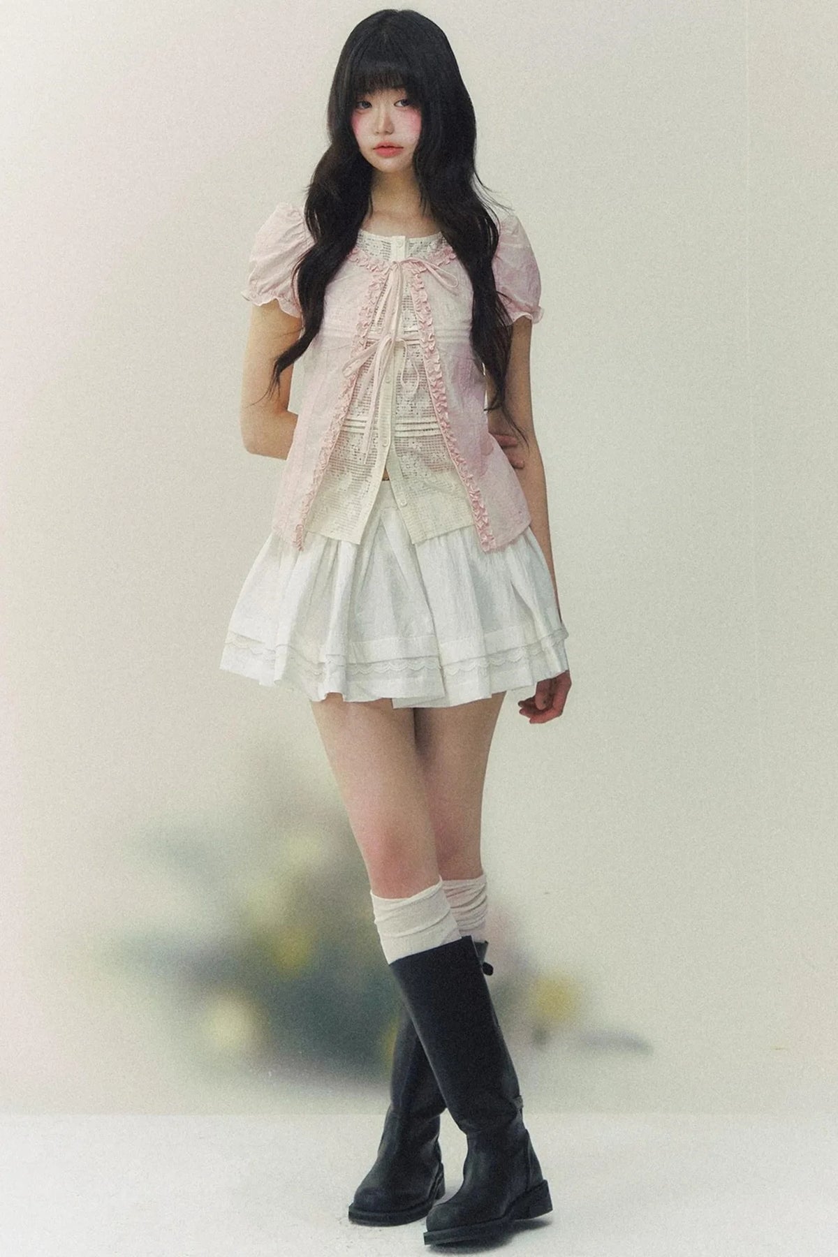 Lace Puff Sleeve Blouse