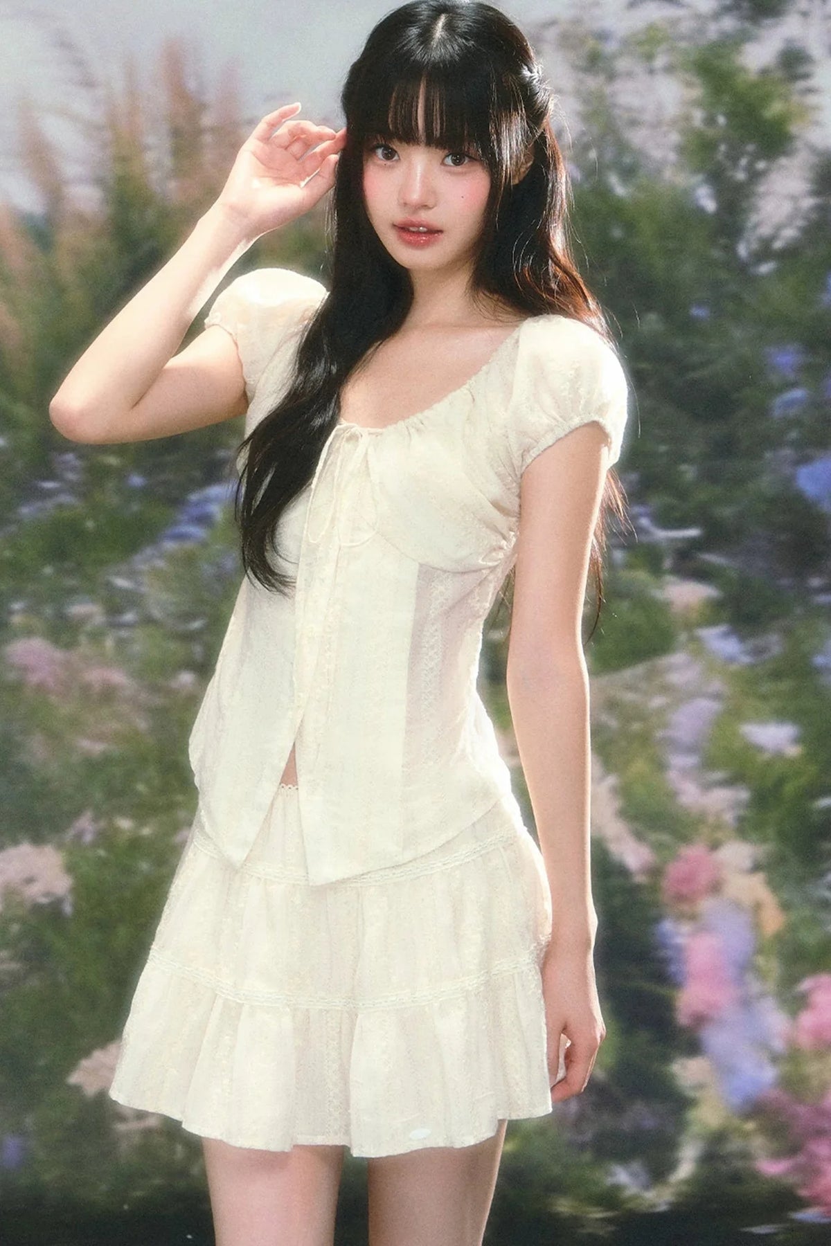 Lace Puff Sleeve Top Set-Up