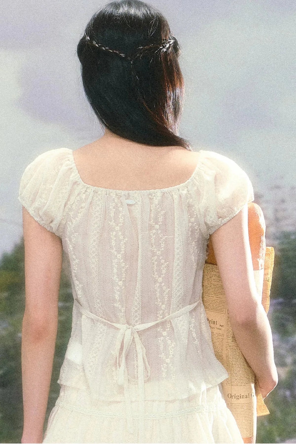 Lace Puff Sleeve Top Set-Up