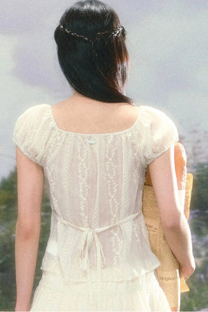 Lace Puff Sleeve Top Set-Up