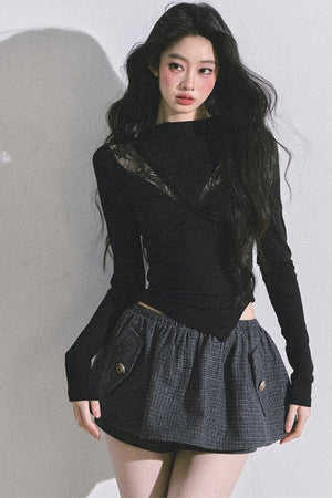 Lace Pure Desire Sexy Knitted T-Shirt