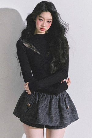 Lace Pure Desire Sexy Knitted T-Shirt