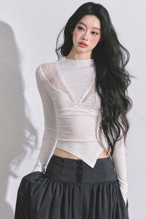Lace Pure Desire Sexy Knitted T-Shirt