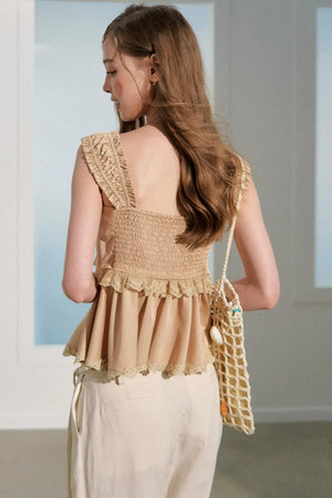 Lace Ruffle Babydoll Top
