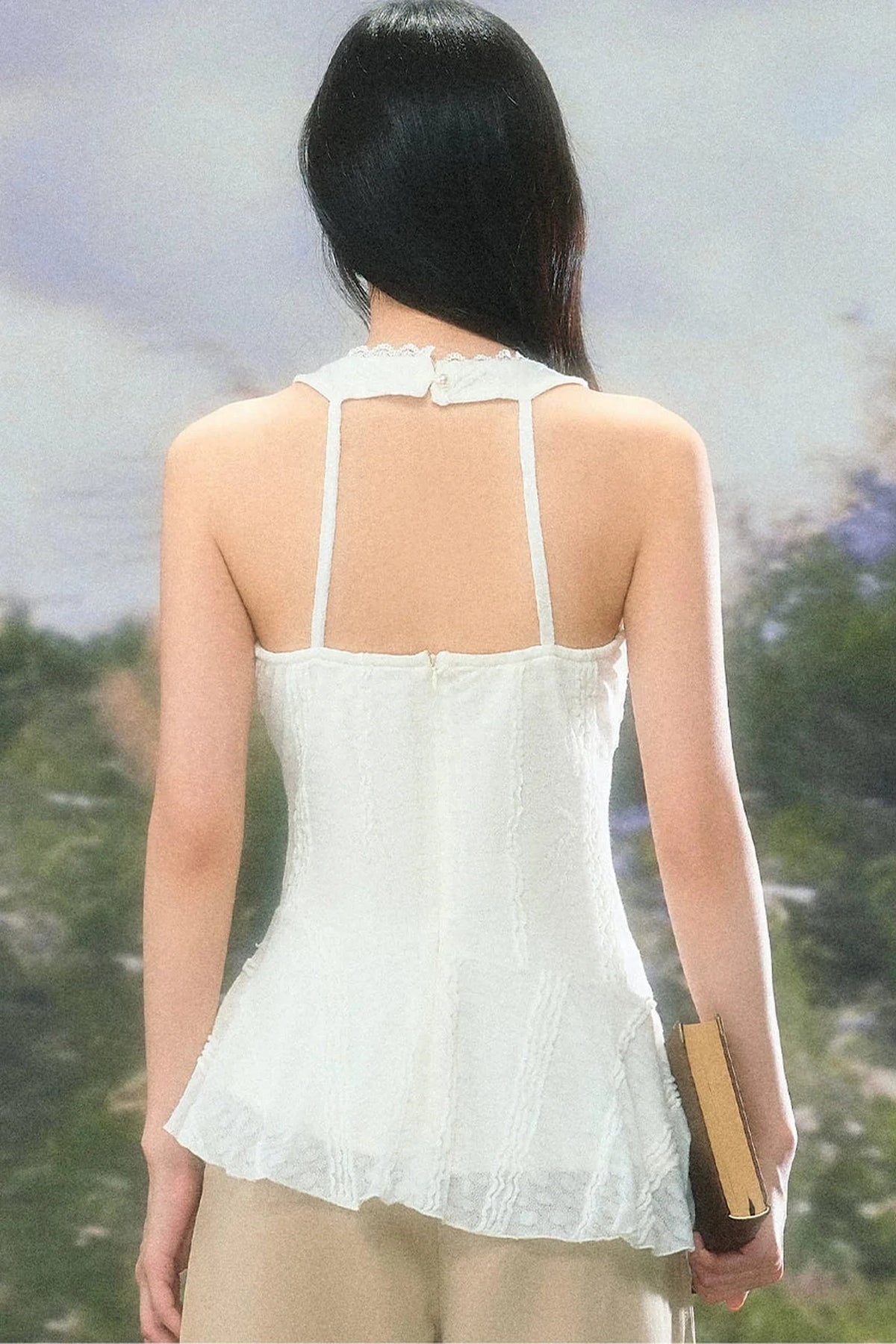 Lace Ruffle Summer Sleeveless Top Set-Up
