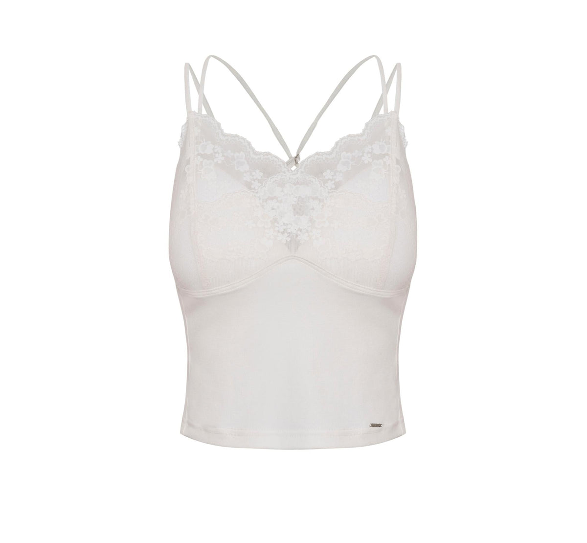 Lace Ruffle Top With White Cami Set-Up