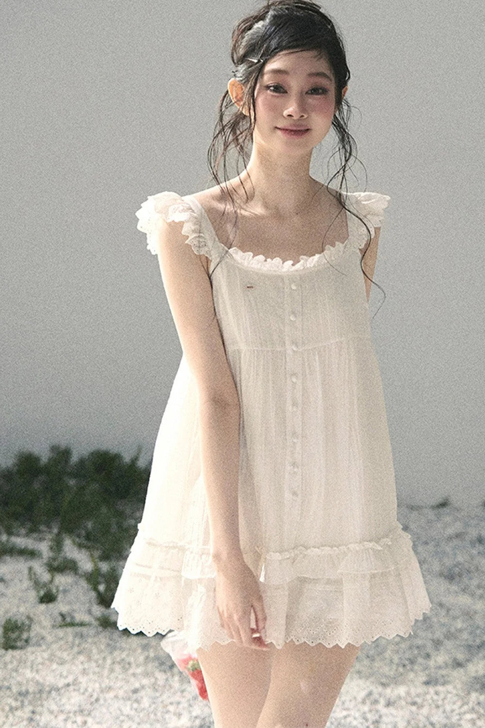 Lace Ruffled Babydoll Dress