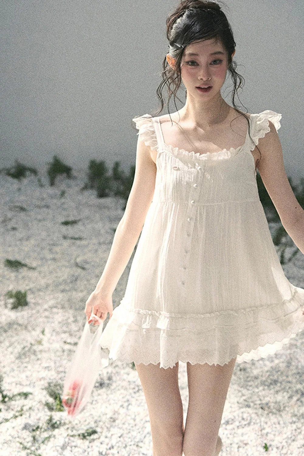 Lace Ruffled Babydoll Dress