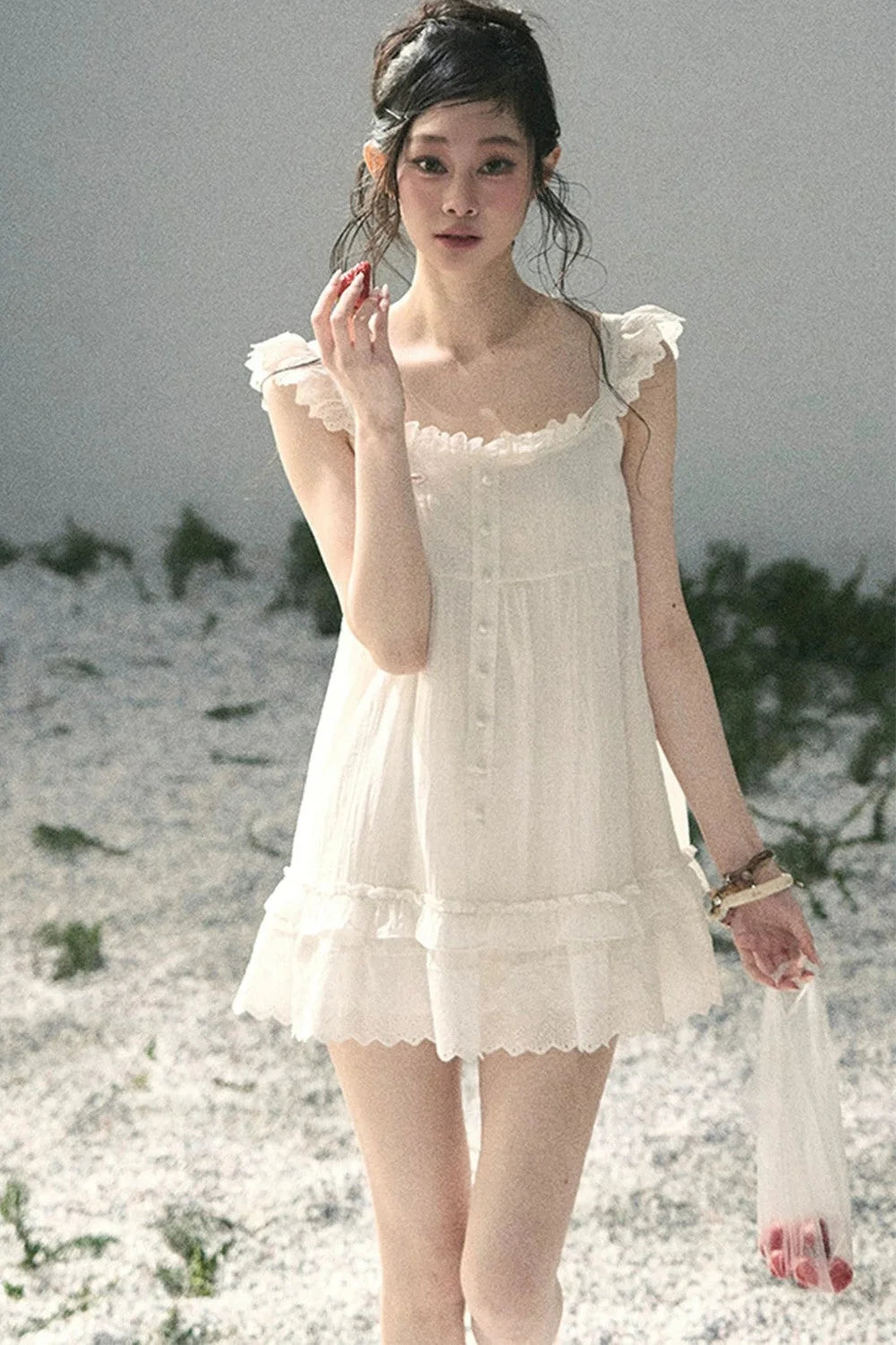 Lace Ruffled Babydoll Dress
