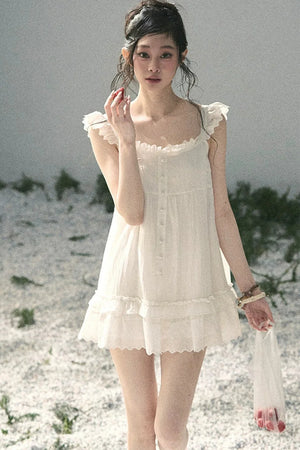 Lace Ruffled Babydoll Dress