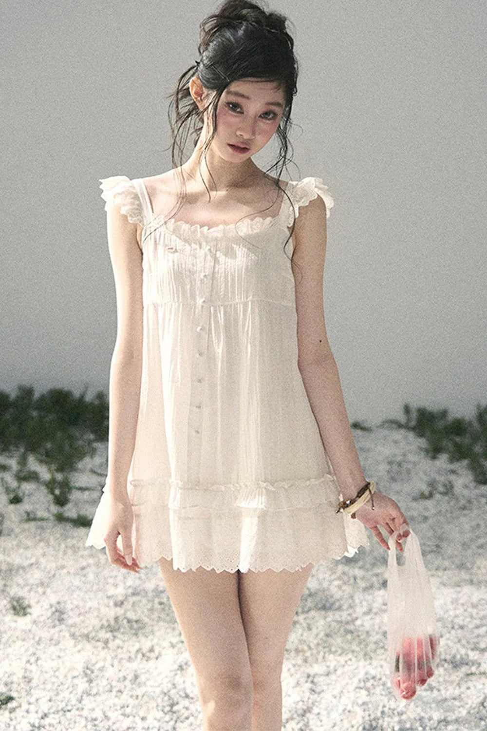 Lace Ruffled Babydoll Dress