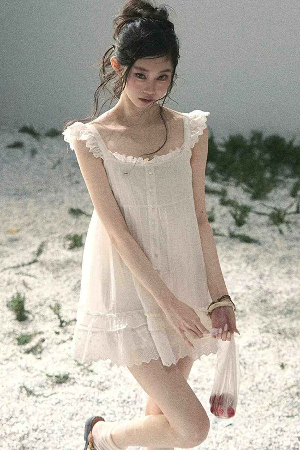 Lace Ruffled Babydoll Dress