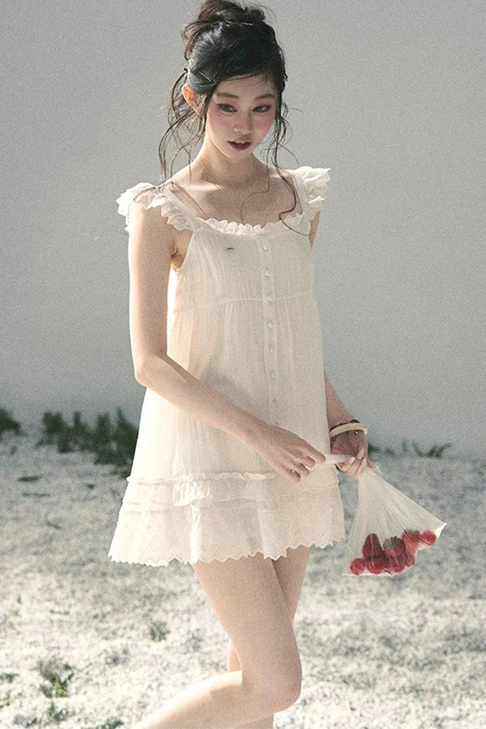 Lace Ruffled Babydoll Dress
