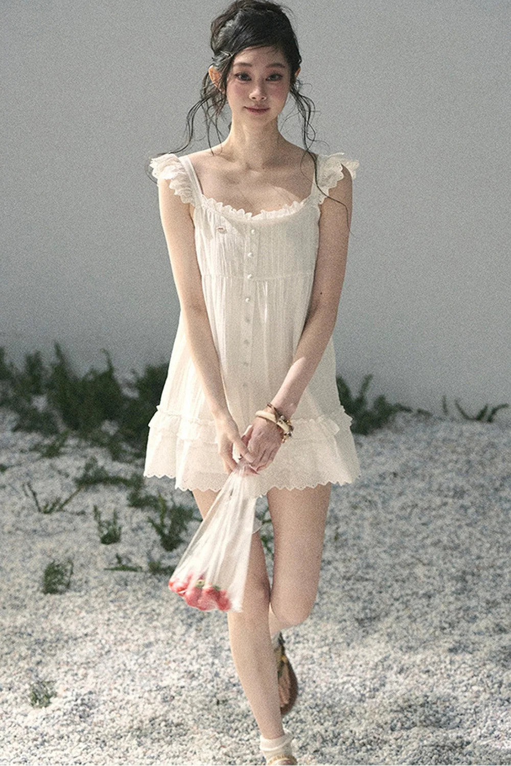 Lace Ruffled Babydoll Dress