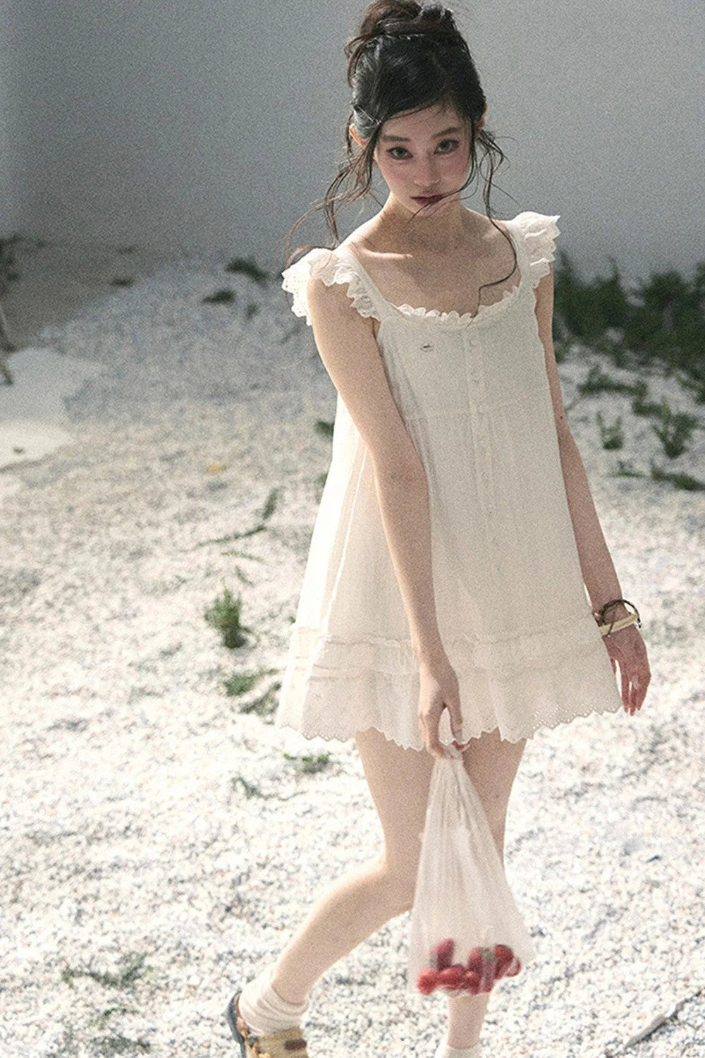 Lace Ruffled Babydoll Dress