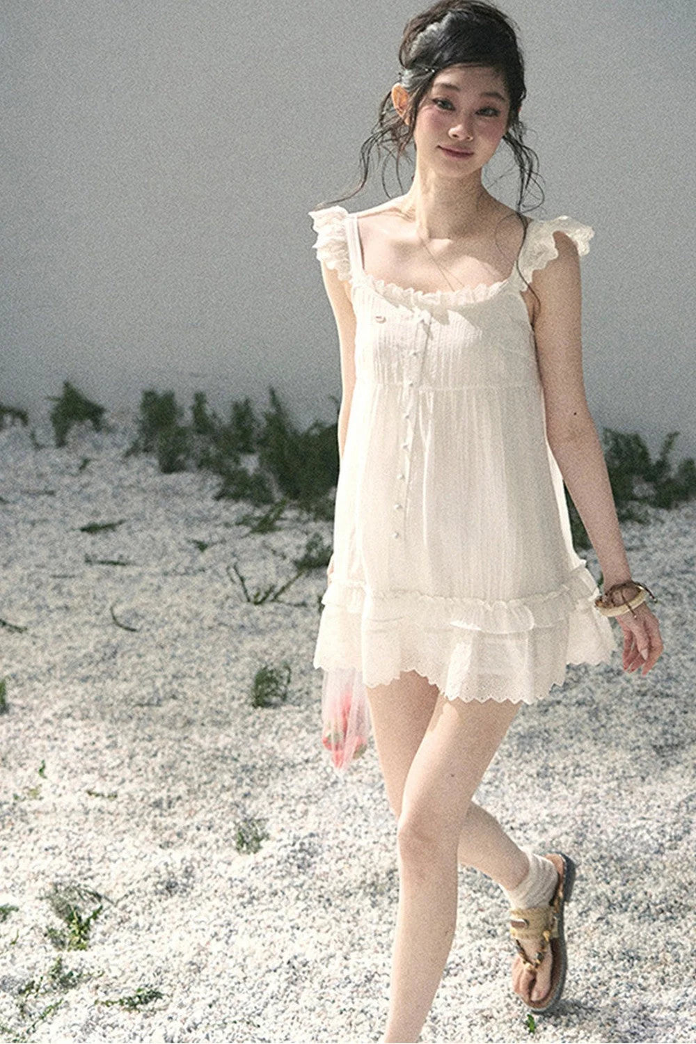 Lace Ruffled Babydoll Dress