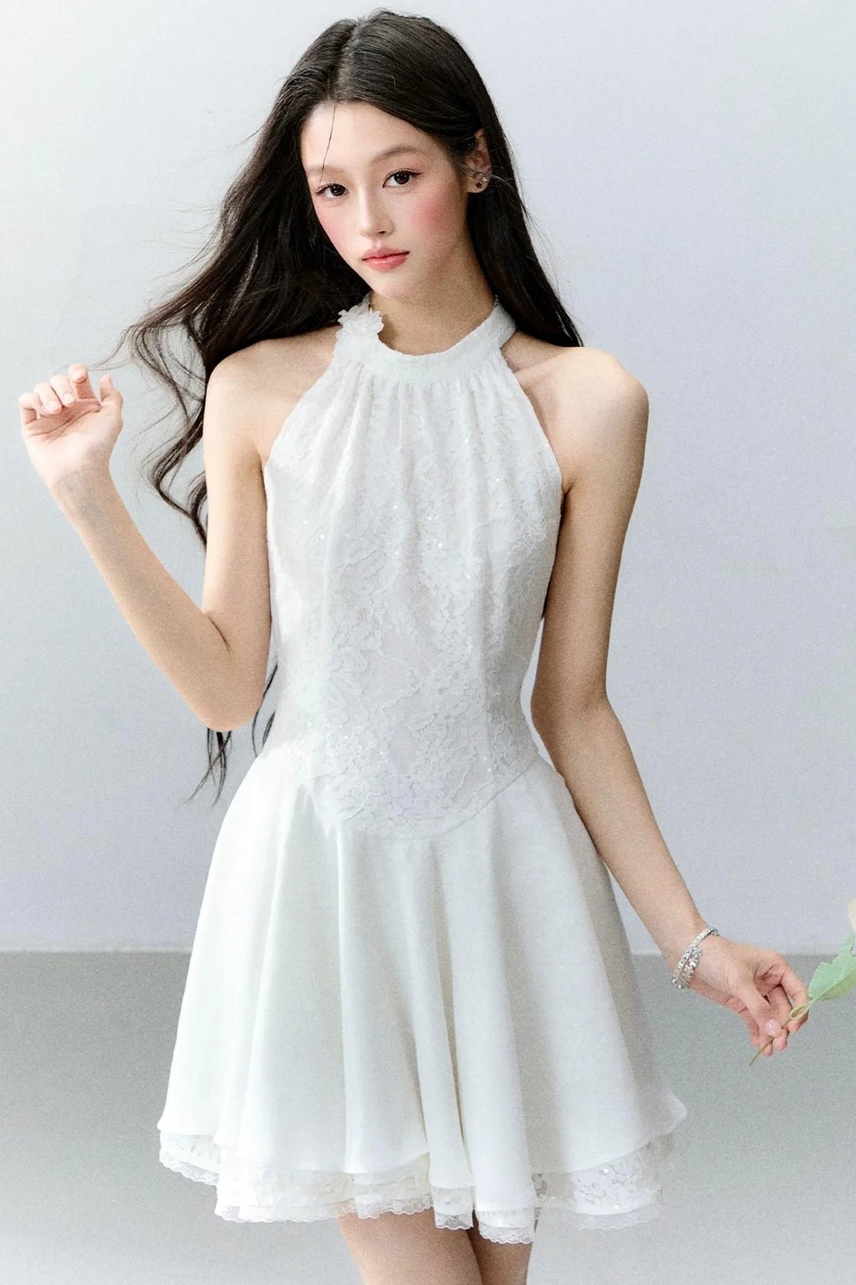 Lace Sequin Floral Dress