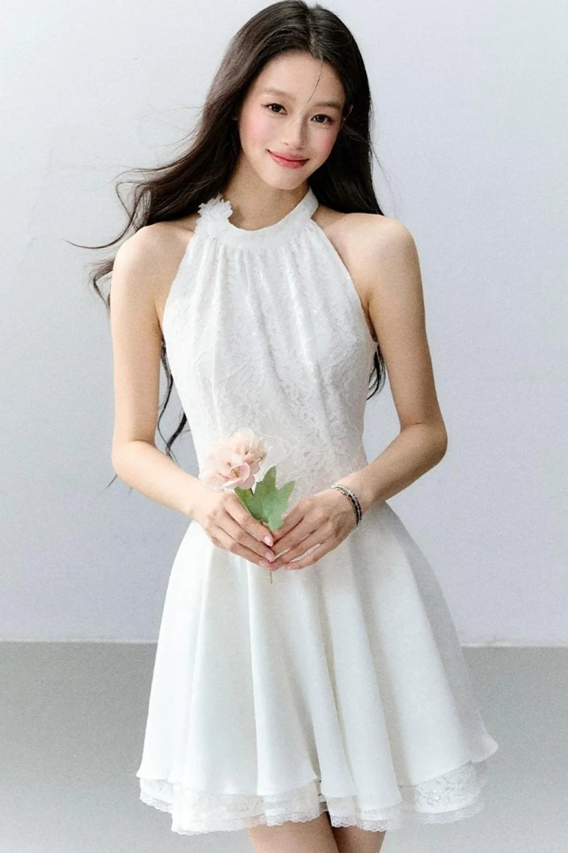 Lace Sequin Floral Dress