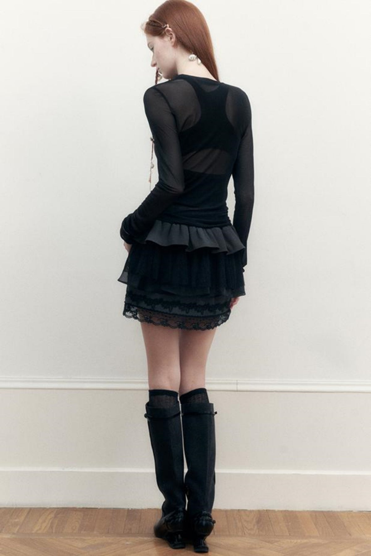 Lace Shadow Long Sleeve Tee