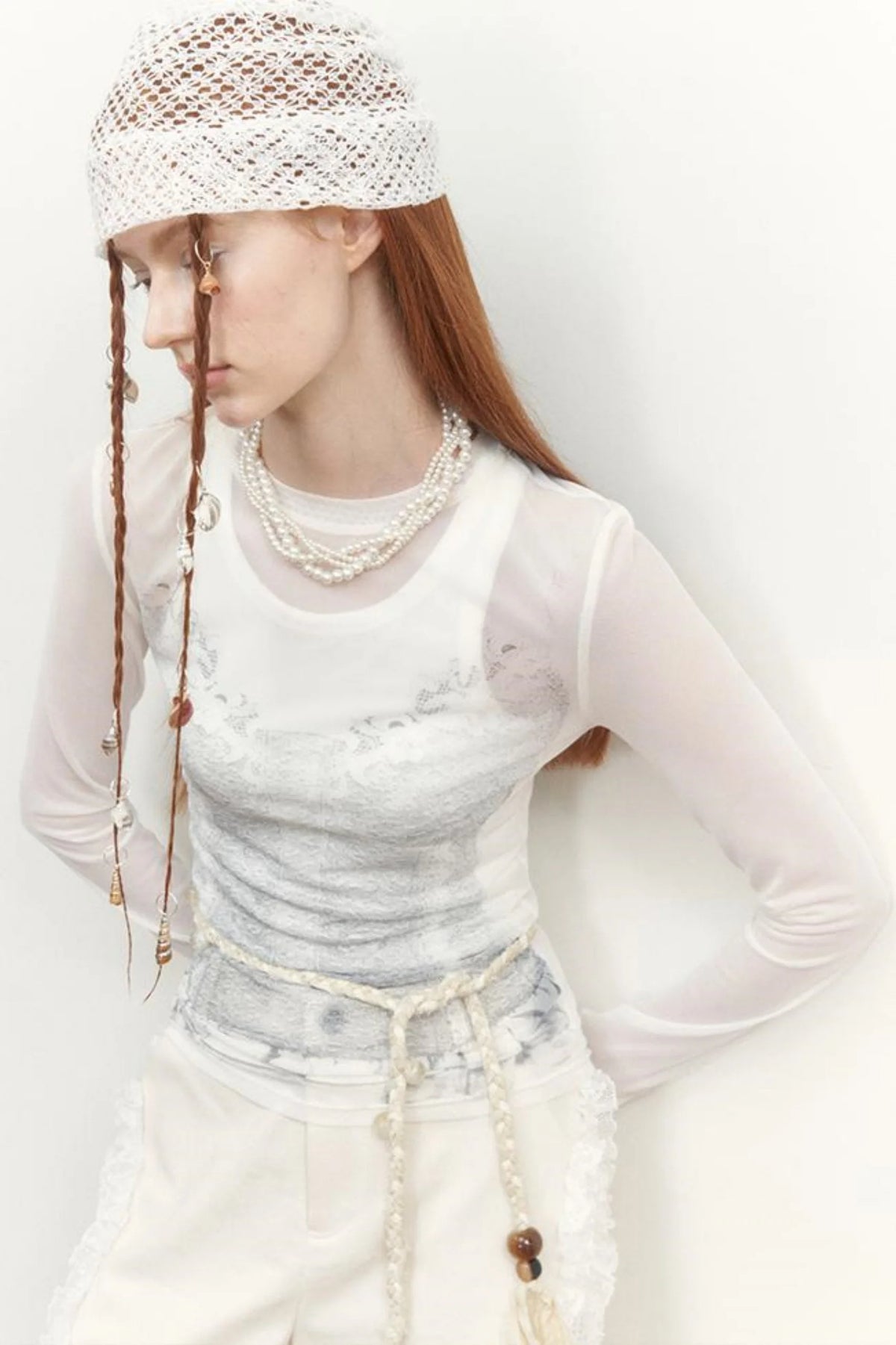 Lace Shadow Long Sleeve Tee