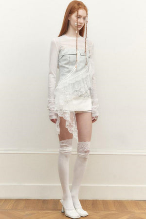 Lace Shadow Long Sleeve Tee