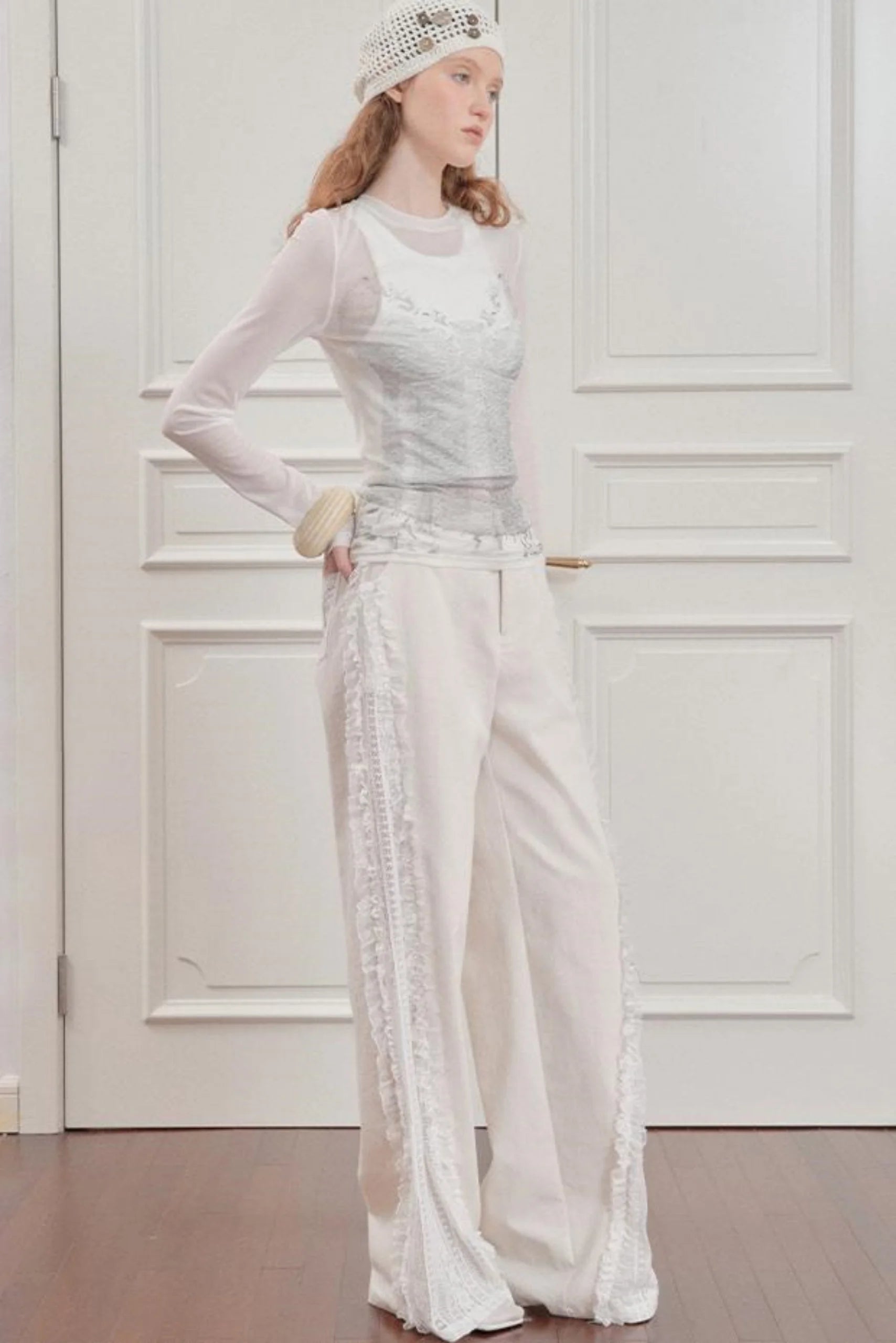 Lace Shadow Long Sleeve Tee