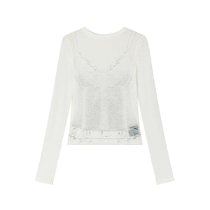 Lace Shadow Long Sleeve Tee