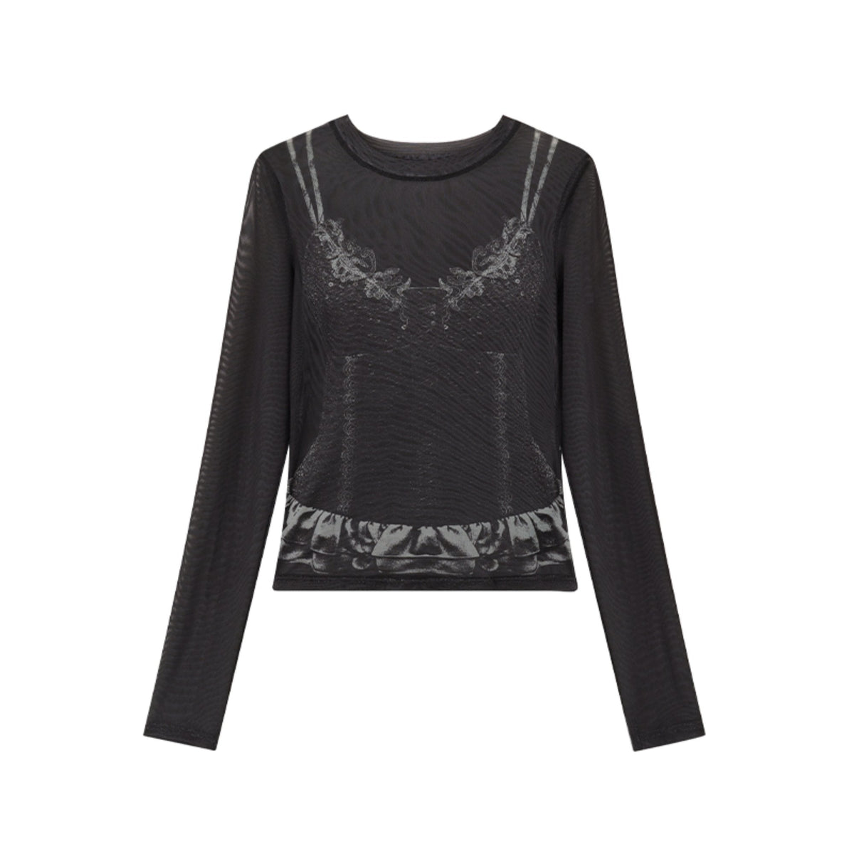 Lace Shadow Long Sleeve Tee
