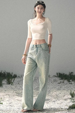 Lace Slim-Fit Cropped Top
