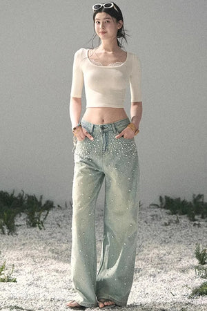 Lace Slim-Fit Cropped Top