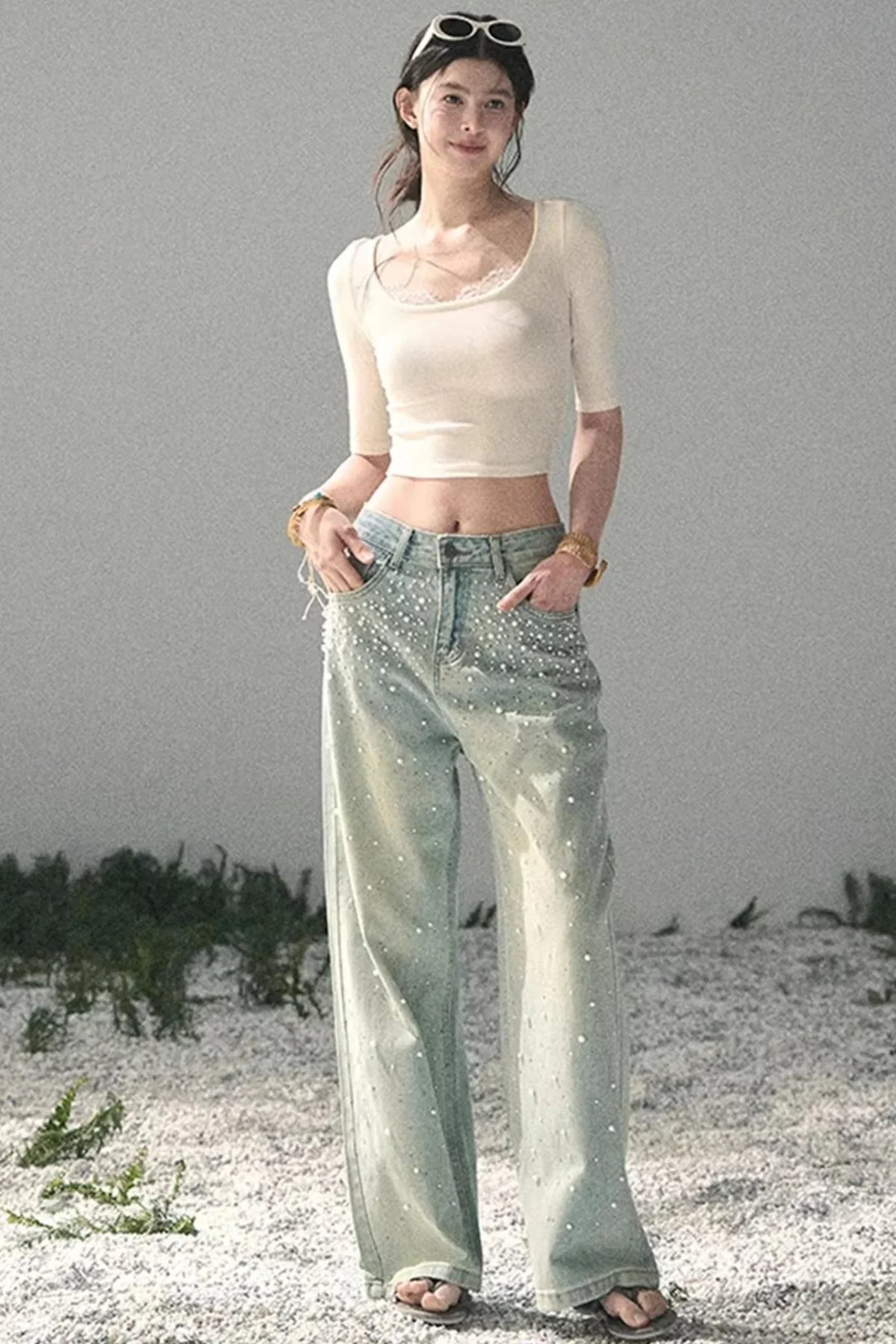 Lace Slim-Fit Cropped Top