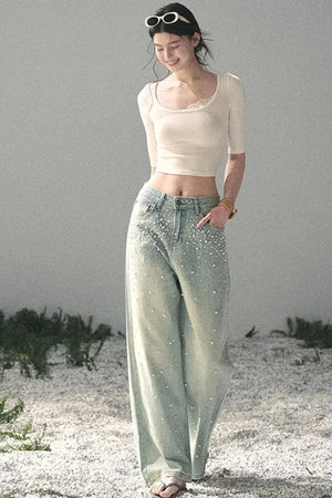Lace Slim-Fit Cropped Top