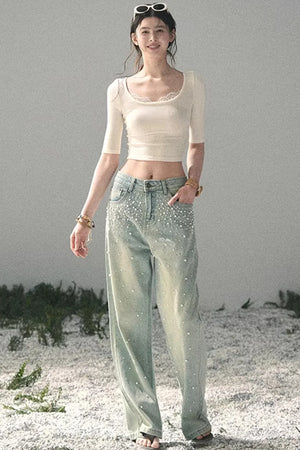 Lace Slim-Fit Cropped Top
