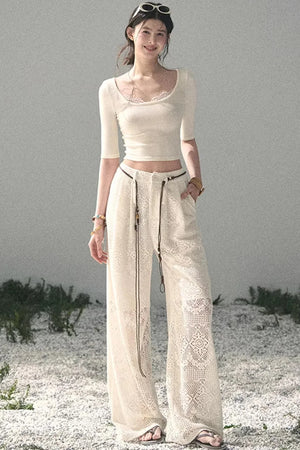 Lace Slim-Fit Cropped Top