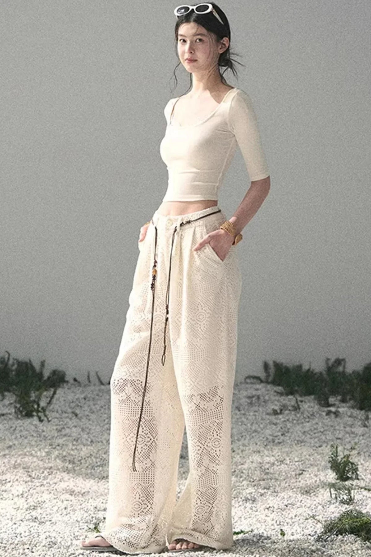 Lace Slim-Fit Cropped Top